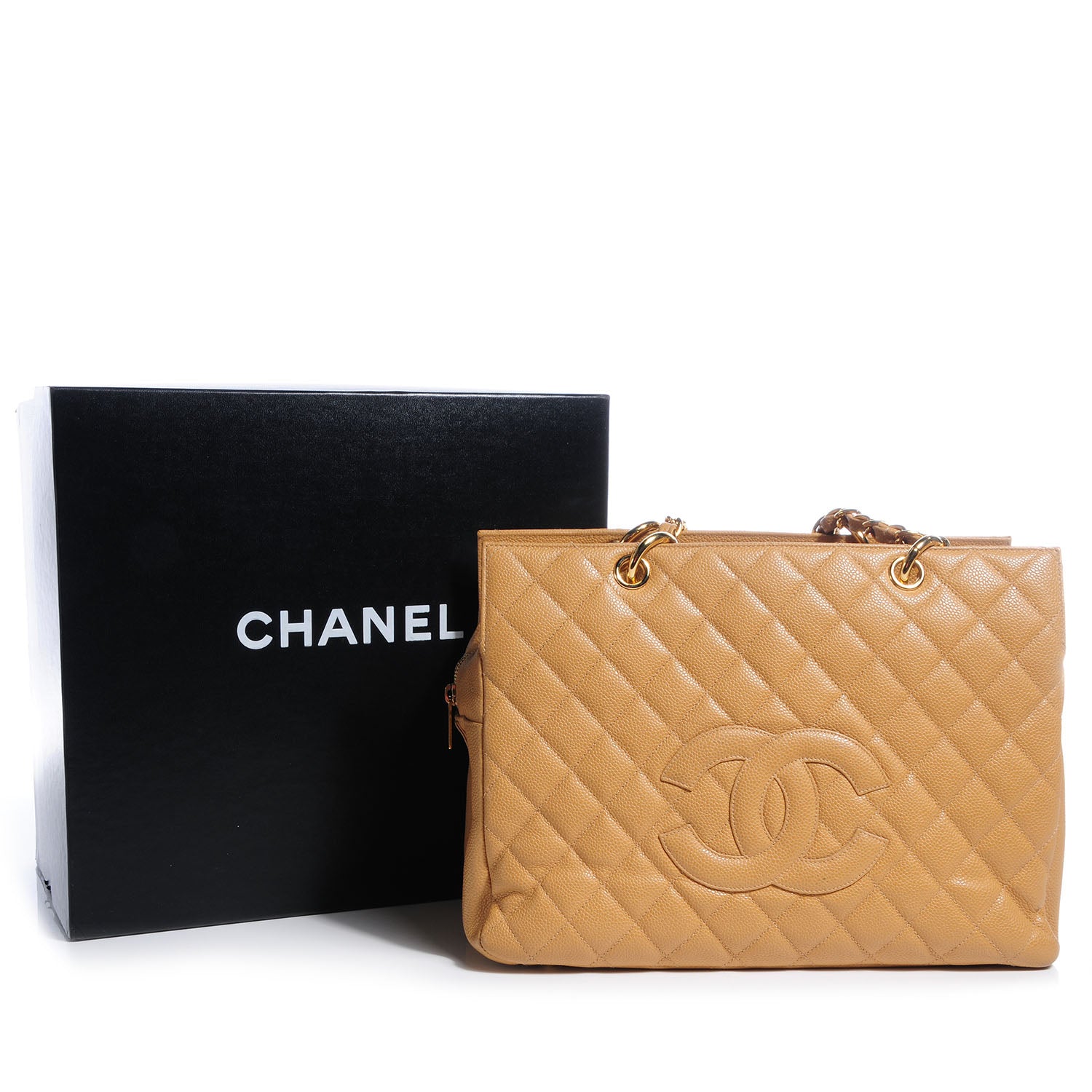 Chanel Caviar Quilted Grand Timeless Tote GTT Beige 8 of 8