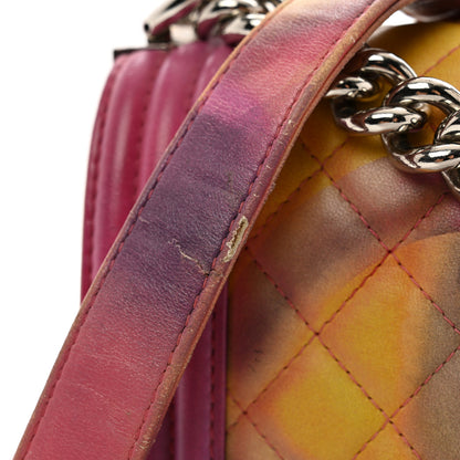 Chanel Printed Lambskin Quilted Medium Flower Power Boy Flap 12 of 13