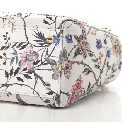 Christian Dior Calfskin Rosa Mutabilis Embroidered Medium Lady Dior White Multicolor 10 of 10