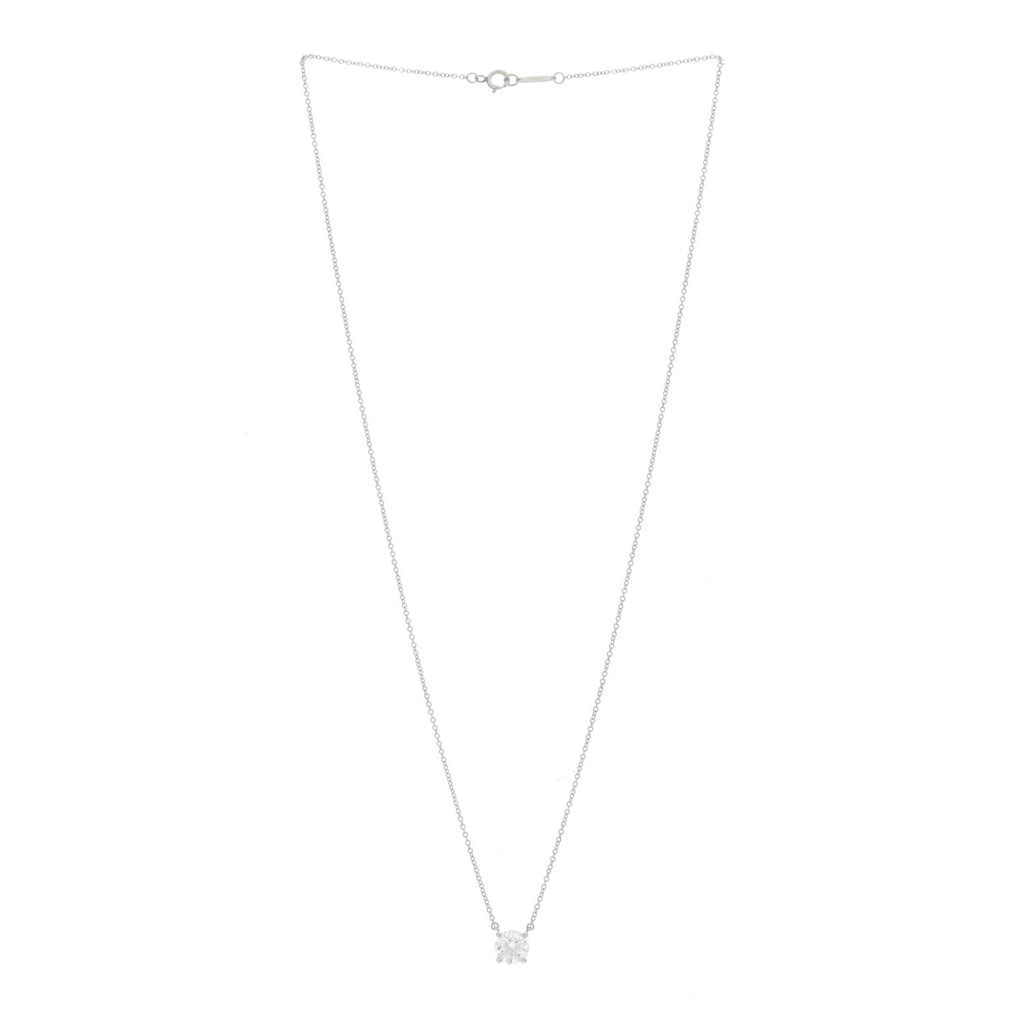 Platinum Diamond 1.22ct Solitaire Pendant Necklace