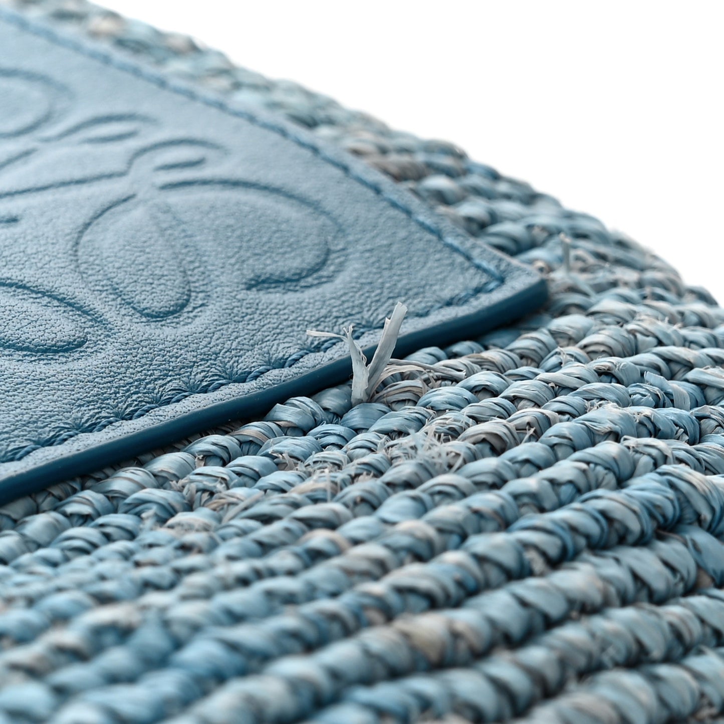 Raffia Mini Slit Tote Bag Blue