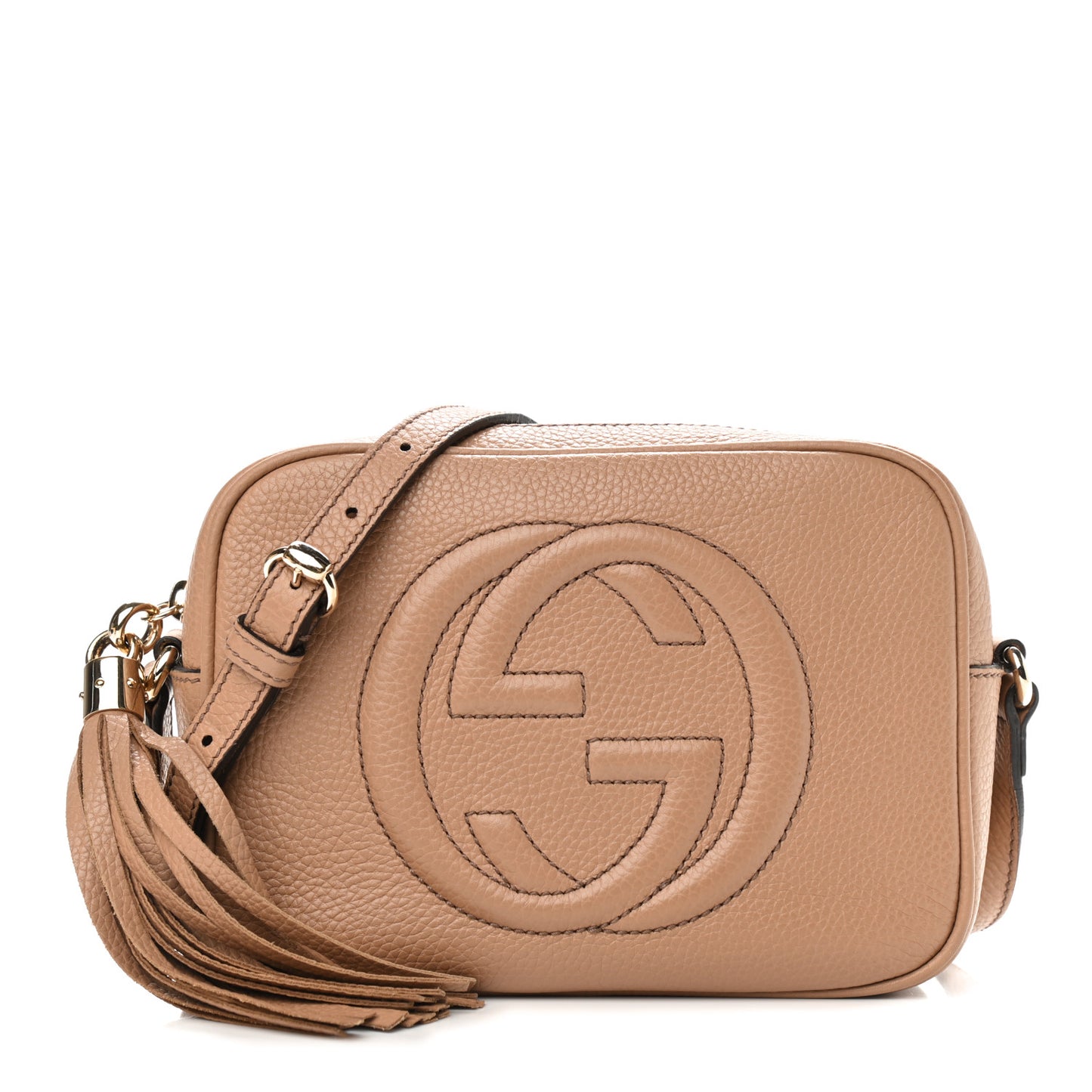 Pebbled Calfskin Small Soho Disco Bag Camelia