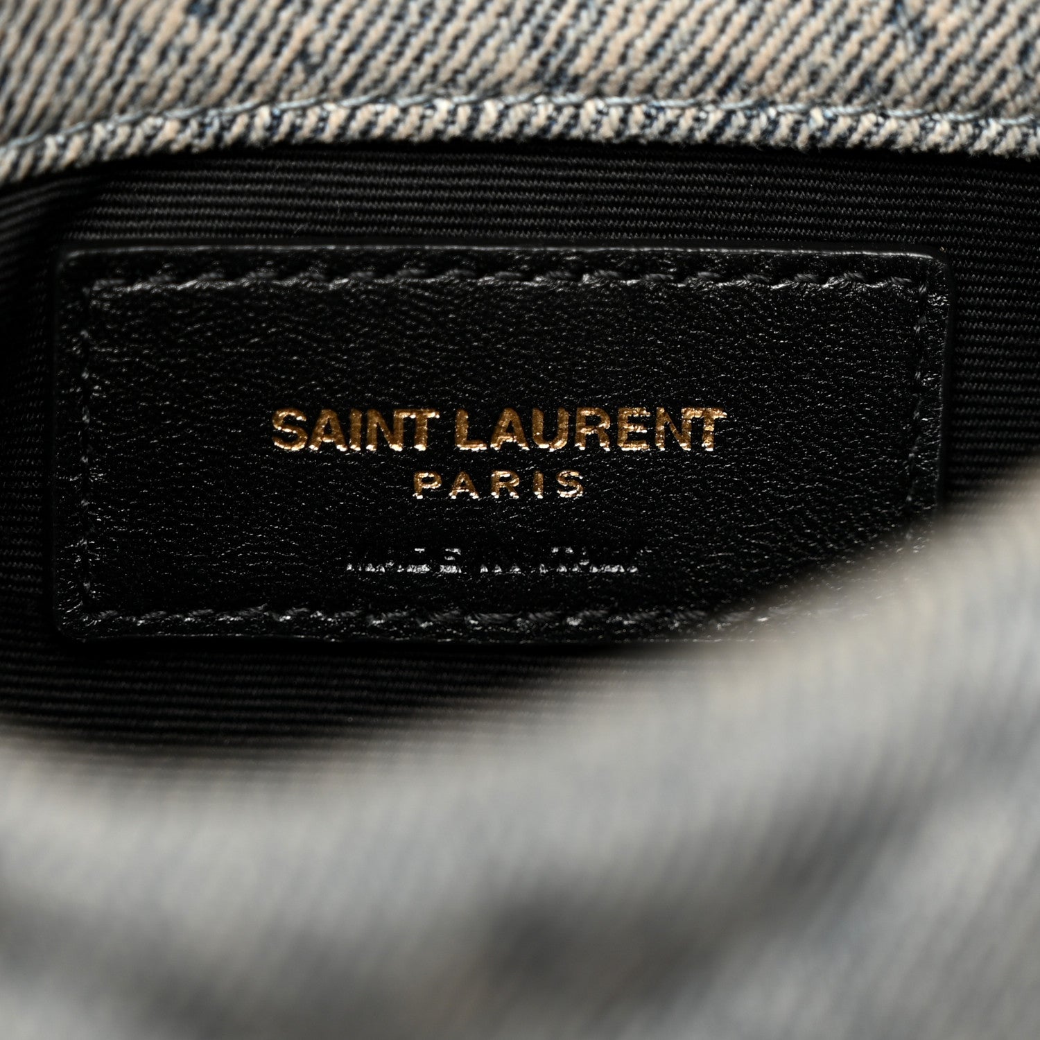 Saint Laurent Denim Quilted Monogram Loulou Puffer Pouch Clutch Blue Gray Light Azur 6 of 8