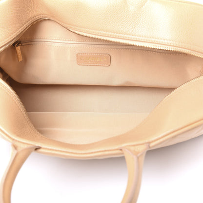 Chanel Caviar Quilted Large Bowler Bag Beige 4 of 11