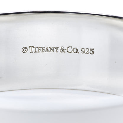 Tiffany Sterling Silver Diamond Wide Locks Bangle Bracelet 5 of 7
