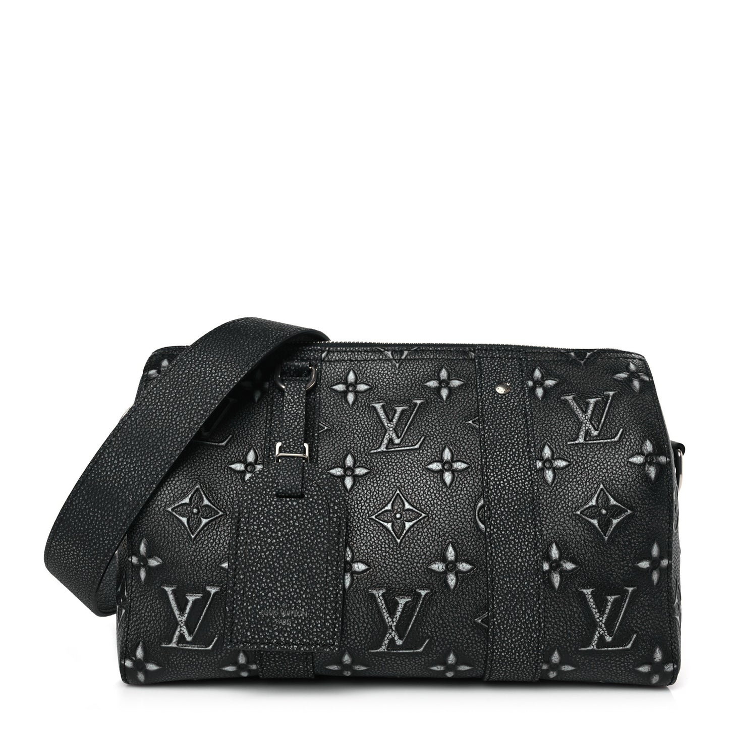 Cowhide Faded Monogram City Keepall Charcoal