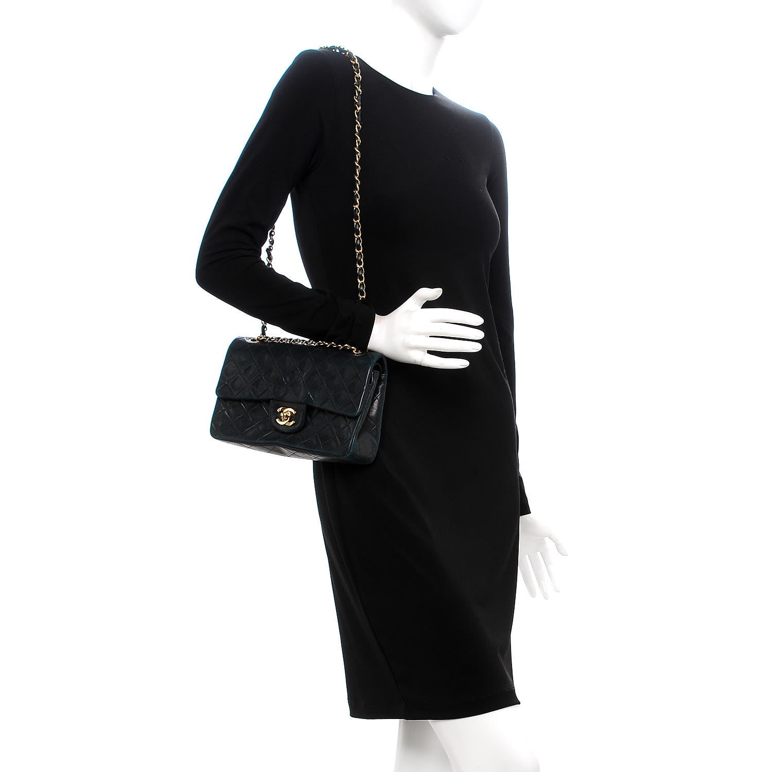 Chanel Lambskin Quilted Small Double Flap Navy 2 of 15