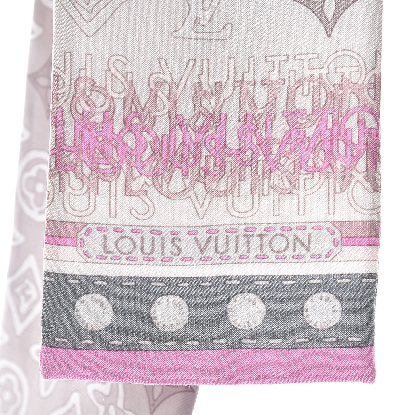 Silk Monogram Map Bandeau Pearl Pink