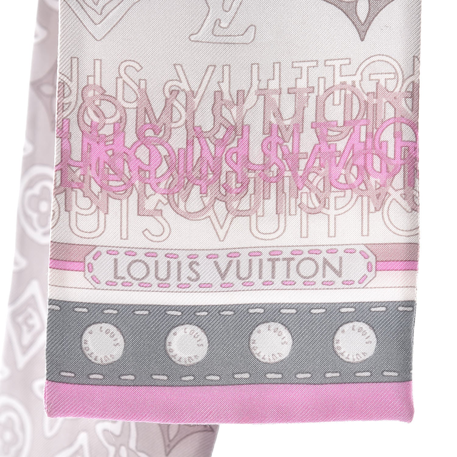 Louis Vuitton Silk Monogram Map Bandeau Pearl Pink 4 of 4
