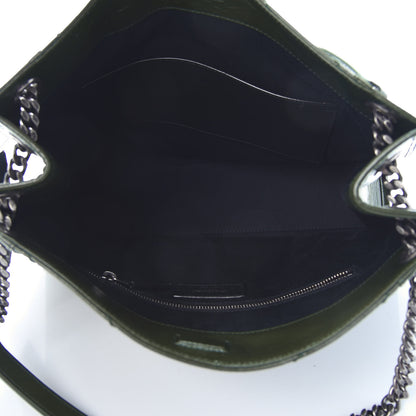 Saint Laurent Crinkled Calfskin Matelasse Monogram Medium Niki Shopper Tote New Vert 5 of 11