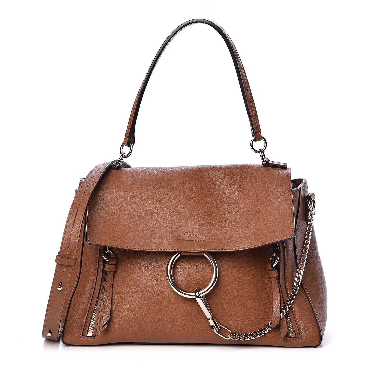 Calfskin Medium Faye Day Shoulder Bag Tan