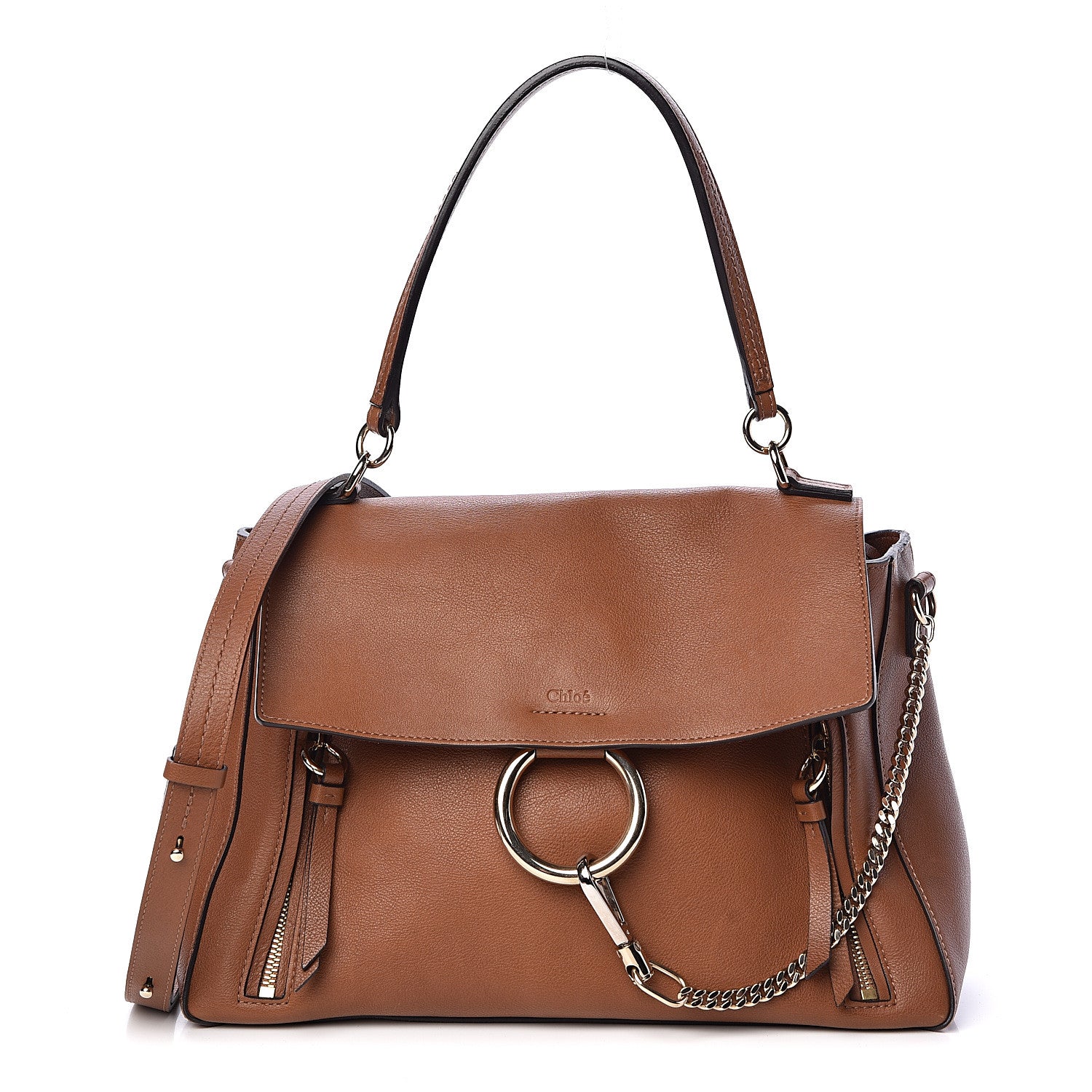 Chloe Calfskin Medium Faye Day Shoulder Bag Tan 1 of 13
