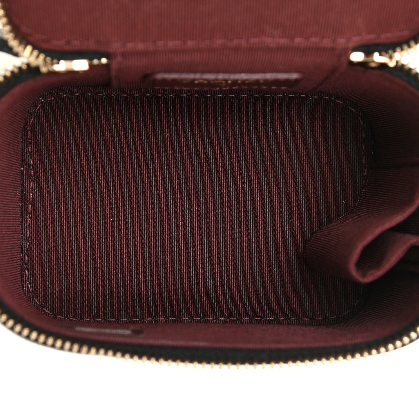Caviar Quilted Mini Vanity Case With Chain Black