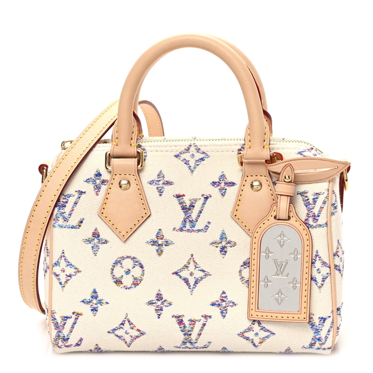 Louis Vuitton Monogram Jacquard Fabric Speedy Bandouliere 20 Multicolor Beige 1 of 10