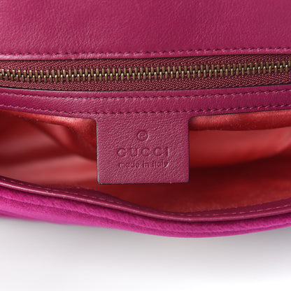 Gucci Velvet Matelasse Small GG Marmont Shoulder Bag Fuchsia Violet Cyclamen 8 of 10