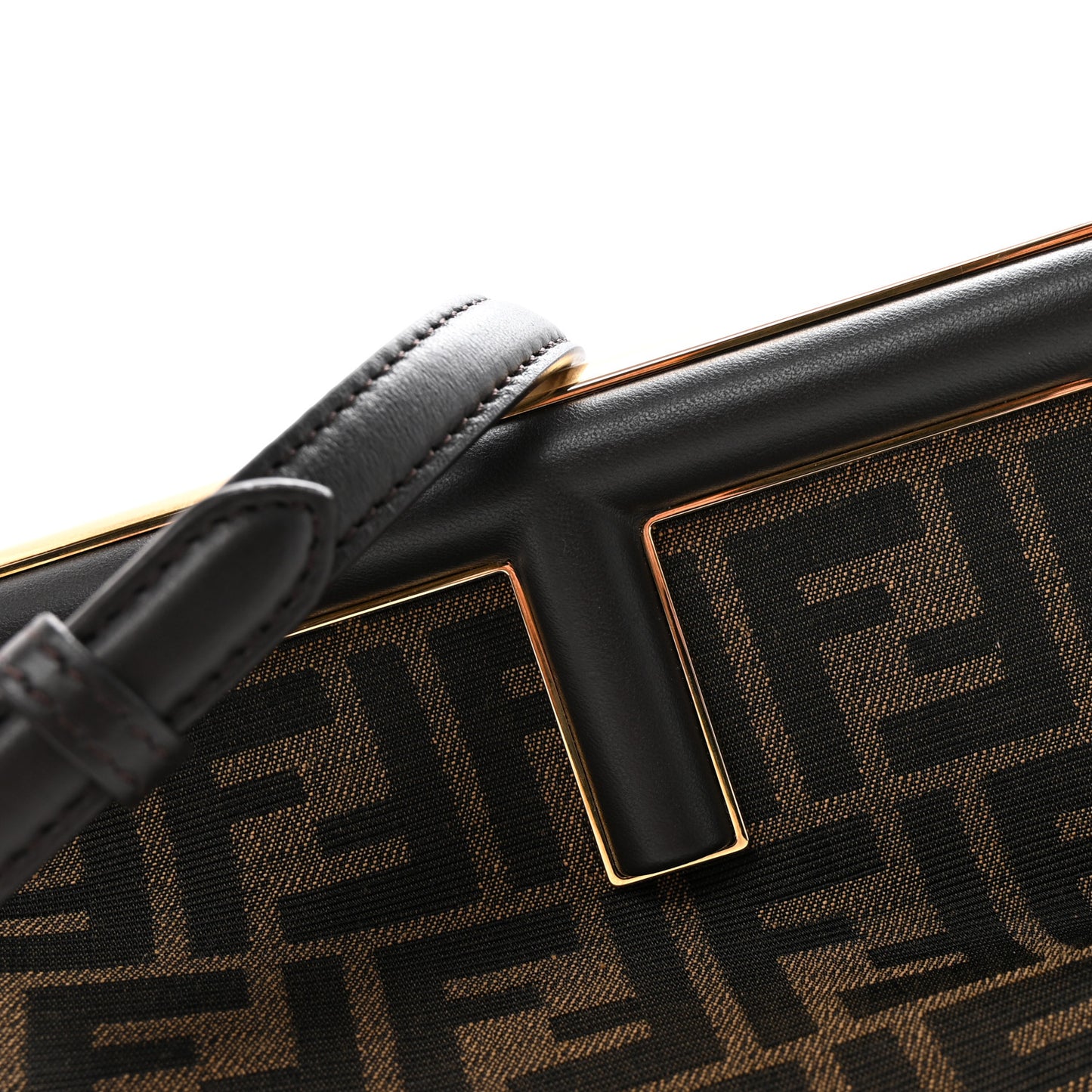 Shiny Nappa Fabric Jacquard FF 1974 Midi Fendi Tobacco Moro Ebano