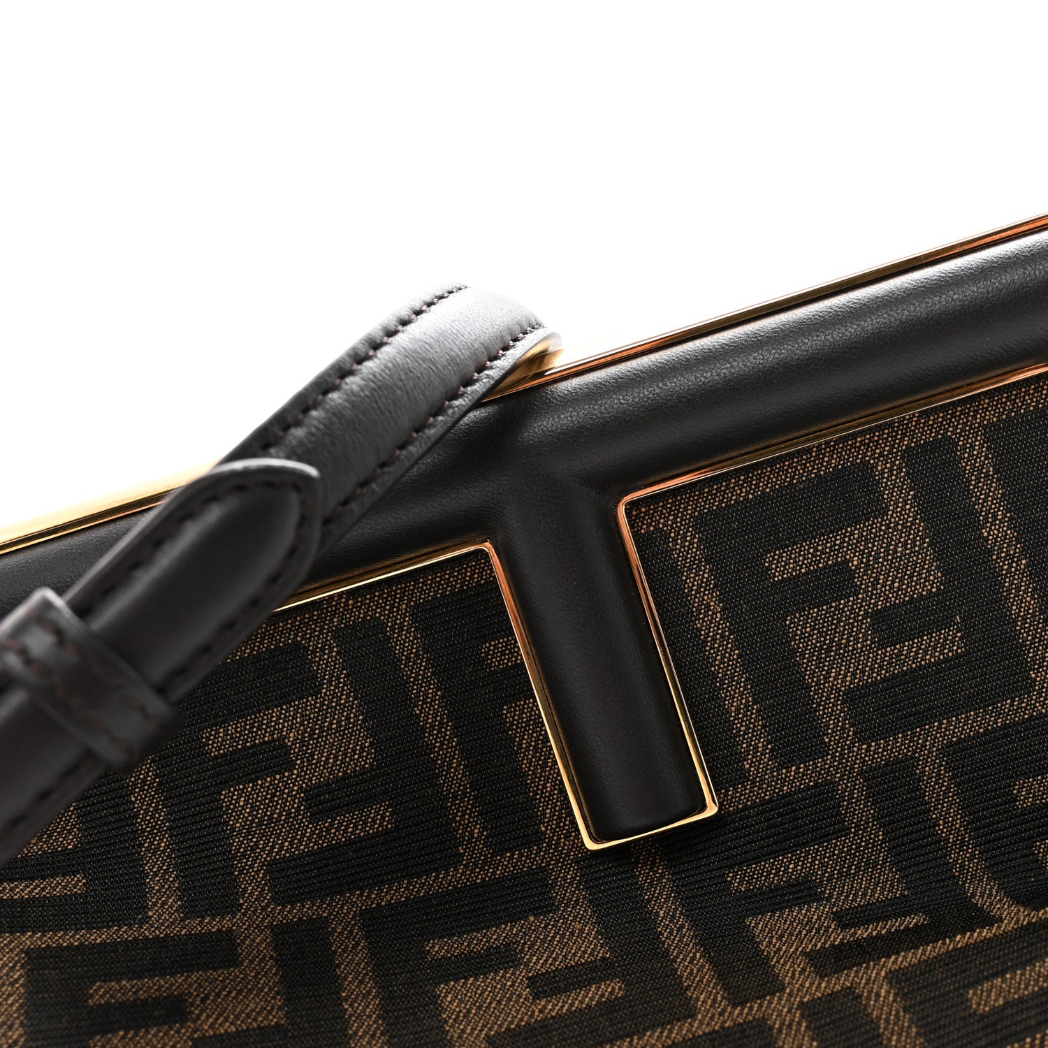 Fendi Shiny Nappa Fabric Jacquard FF 1974 Midi Fendi Tobacco Moro Ebano 8 of 10