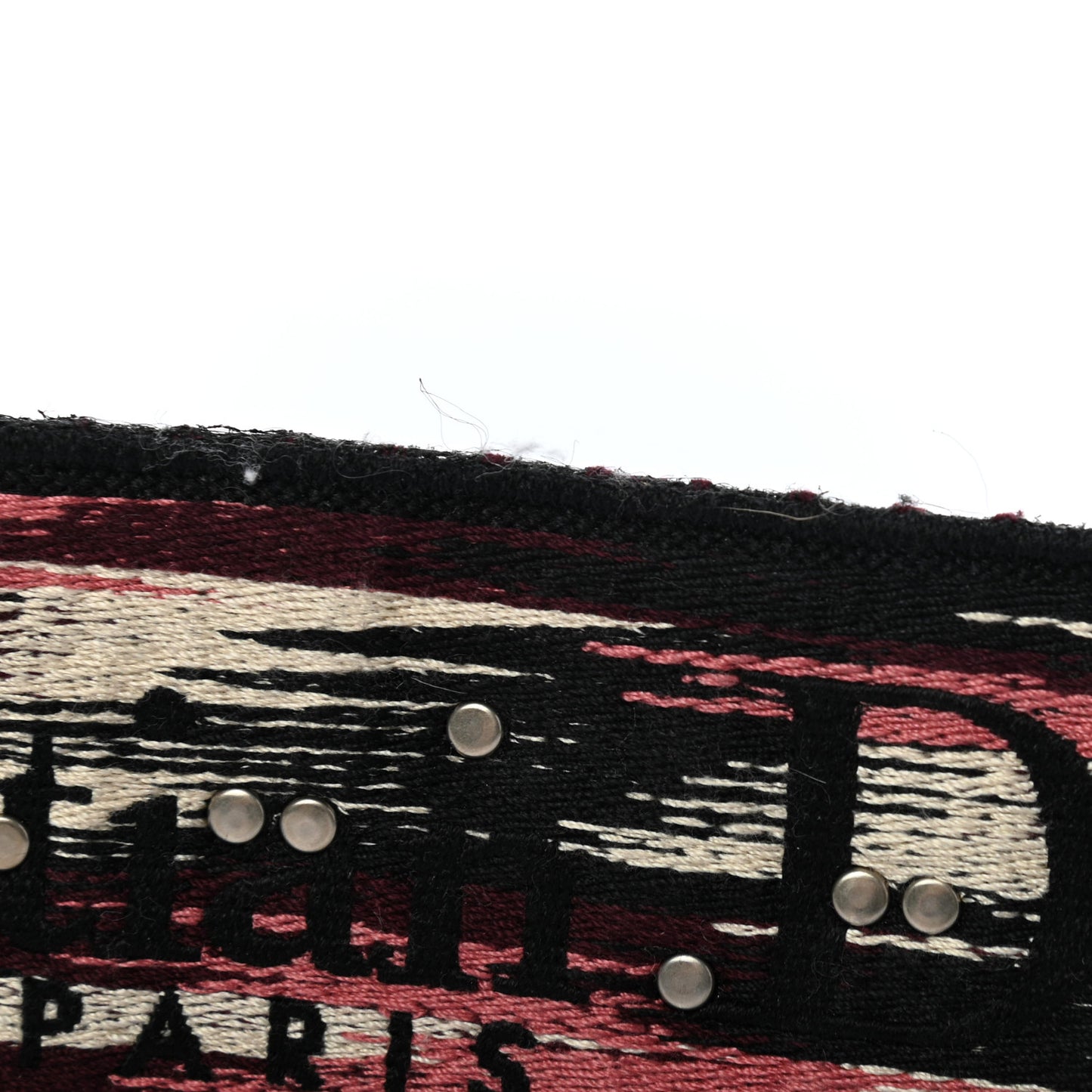 Canvas Embroidered Studded Shoulder Strap Burgundy