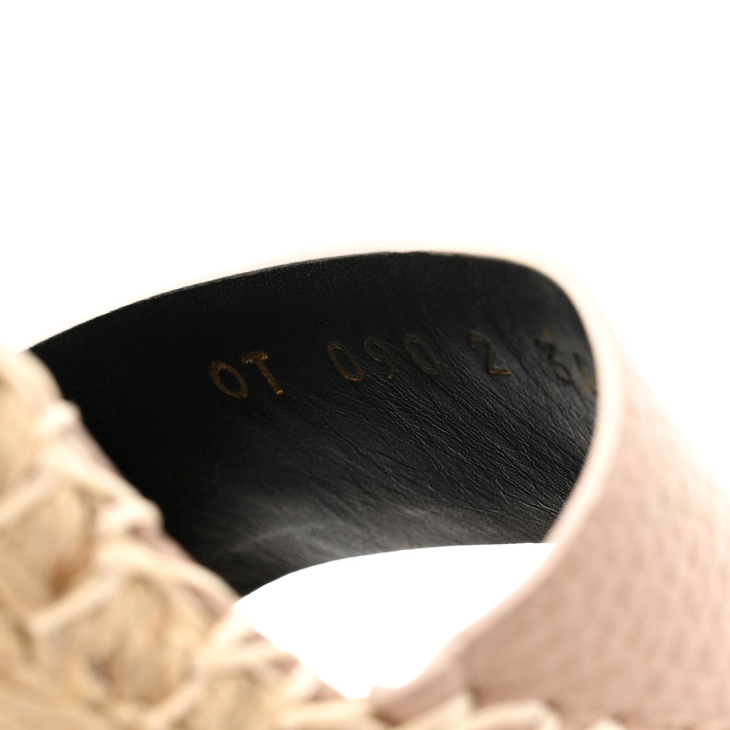 Grained Calfskin Rockstud Ankle Strap Espadrille 15/105mm Wedge Sandals 35 Rose Quartz Natural