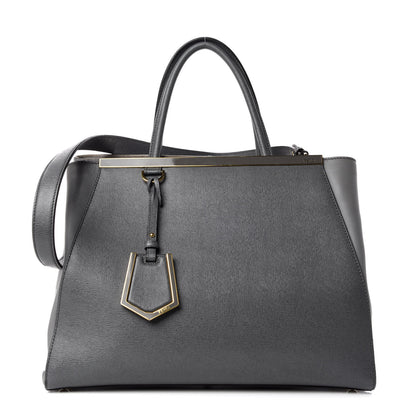 Fendi Vitello Elite Flamingo Regular 2Jours Tote Grigio Grigio Chiaro 1 of 19
