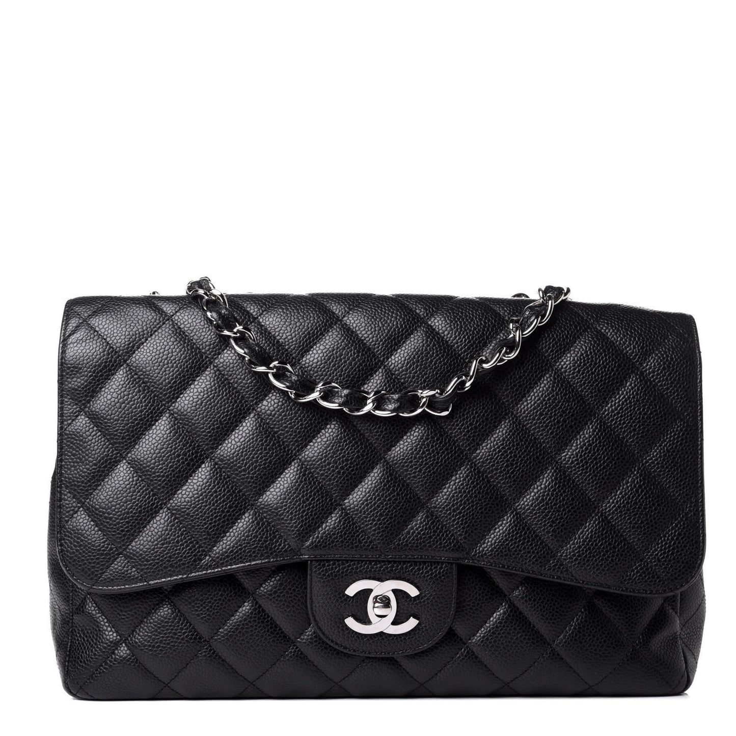 Caviar Quilted Jumbo Single Flap Black