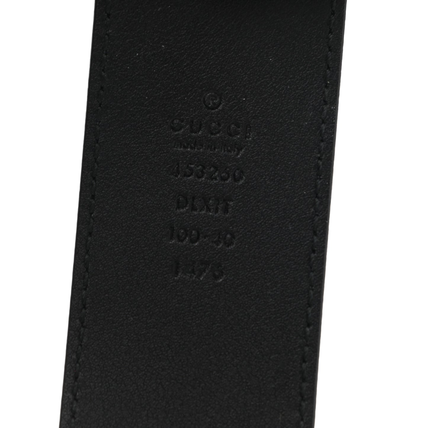 Moon Calfskin Pearl Double G 40mm Belt 100 40 Black Cream