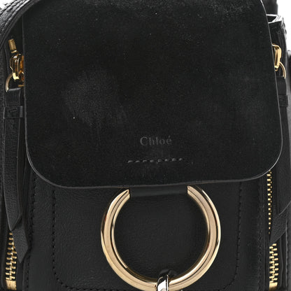 Chloe Suede Calfskin Mini Faye Backpack Black 7 of 9
