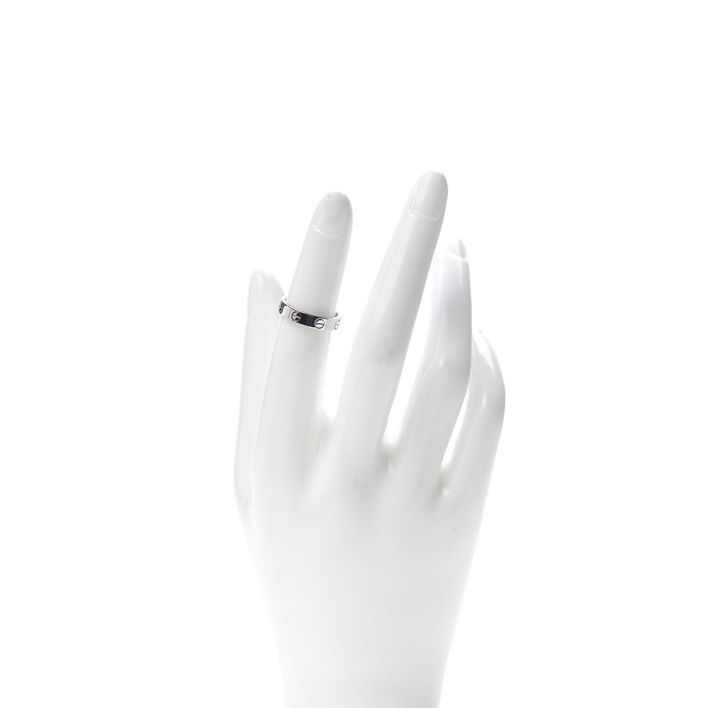 18K White Gold 3.5mm LOVE Wedding Band Ring 48 4.5