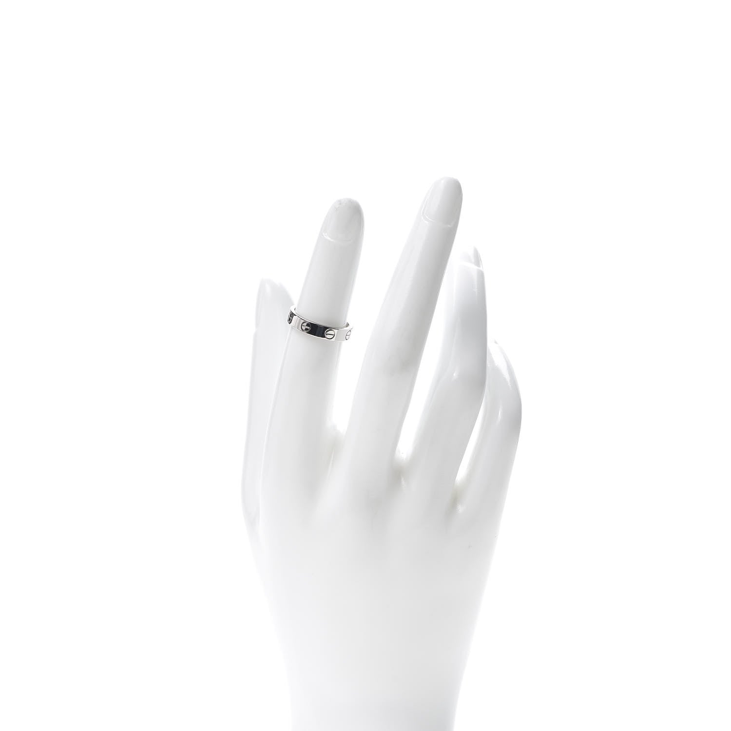 Cartier 18K White Gold 3.5mm LOVE Wedding Band Ring 48 4.5 2 of 4