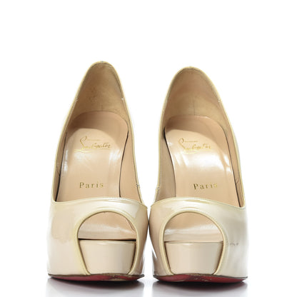 Christian Louboutin Patent Hyper Prive 120 Pumps 37 Bone 5 of 9