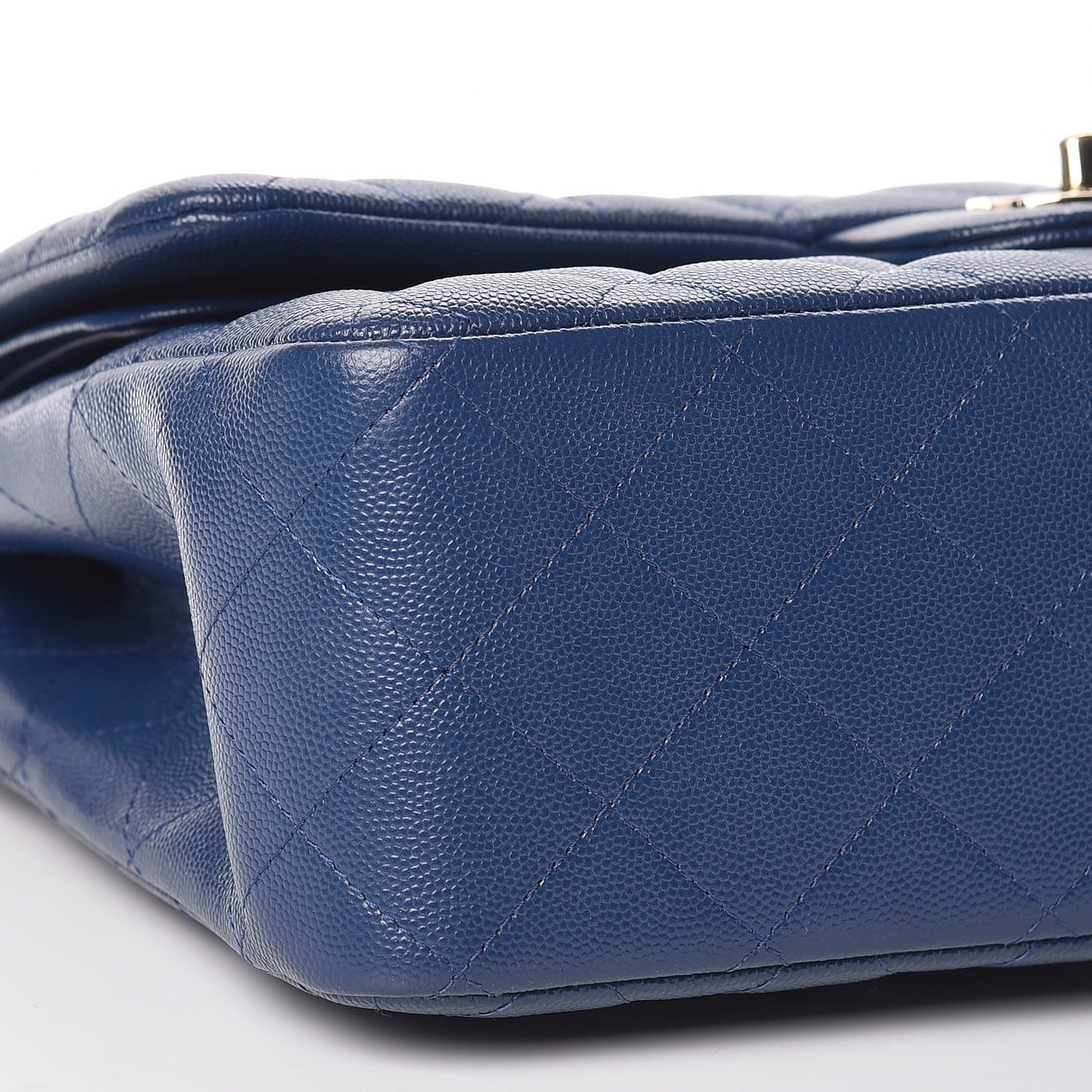 Caviar Quilted Jumbo Double Flap Navy
