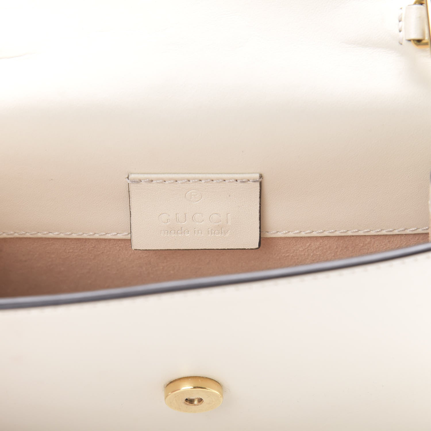 Gucci Calfskin Super Mini Sylvie Chain Shoulder Bag White 5 of 11
