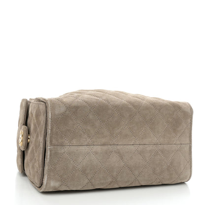 Chanel Suede Quilted Small Chanel 25 Handbag Dark Grey 4 of 11