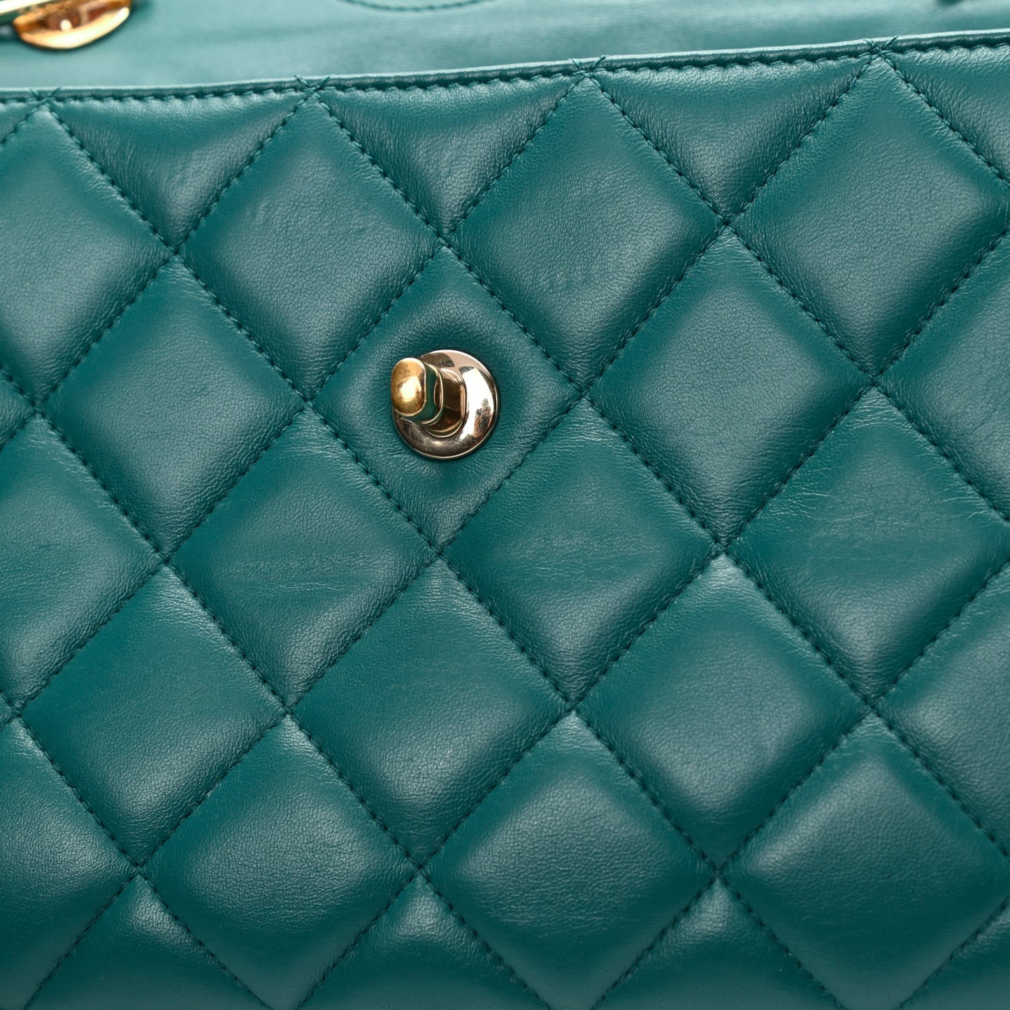 Lambskin Quilted Small Trendy CC Flap Dual Handle Bag Green