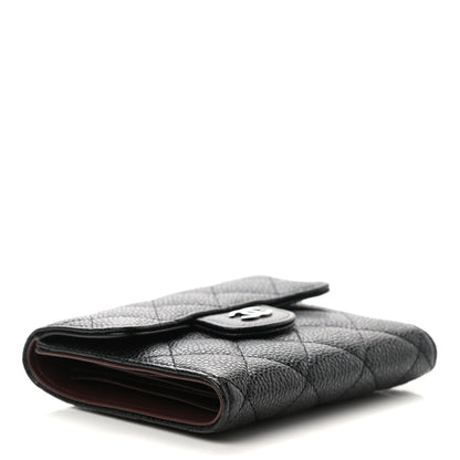 Chanel Caviar Quilted Compact Flap Wallet Black 4 of 9
