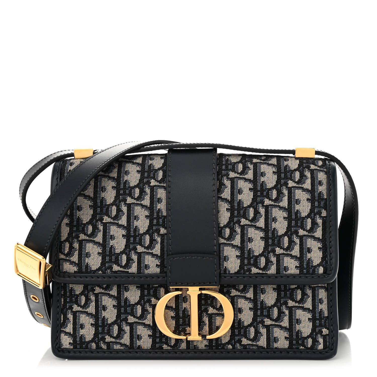 Christian Dior Oblique 30 Montaigne Flap Bag Blue 1 of 9