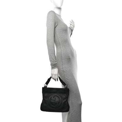 Gucci Sakai Be Green Calfskin Diagonal Stitched Small Blondie Tote Black 2 of 14