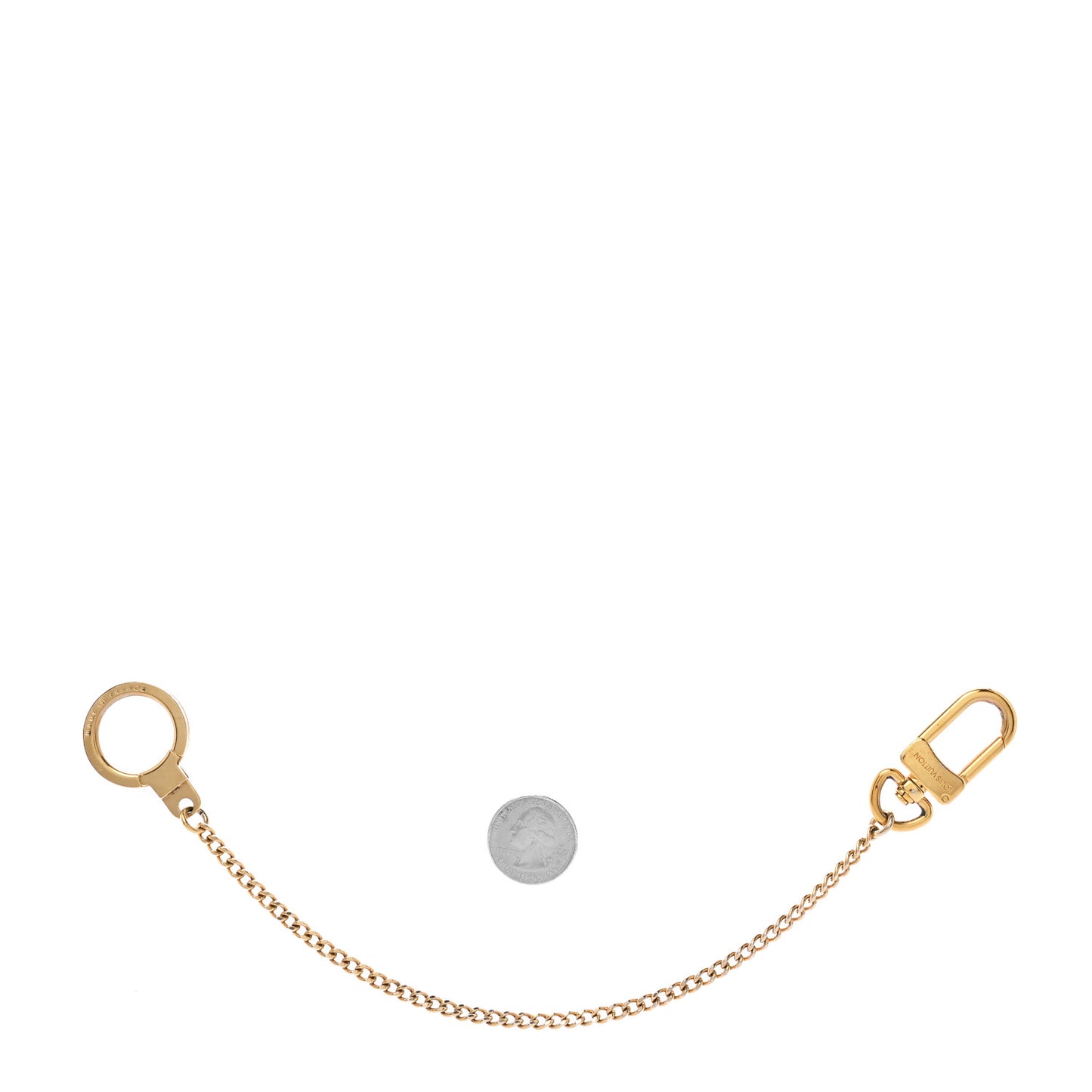 Metal Pochette Extender Key Ring Chain Gold