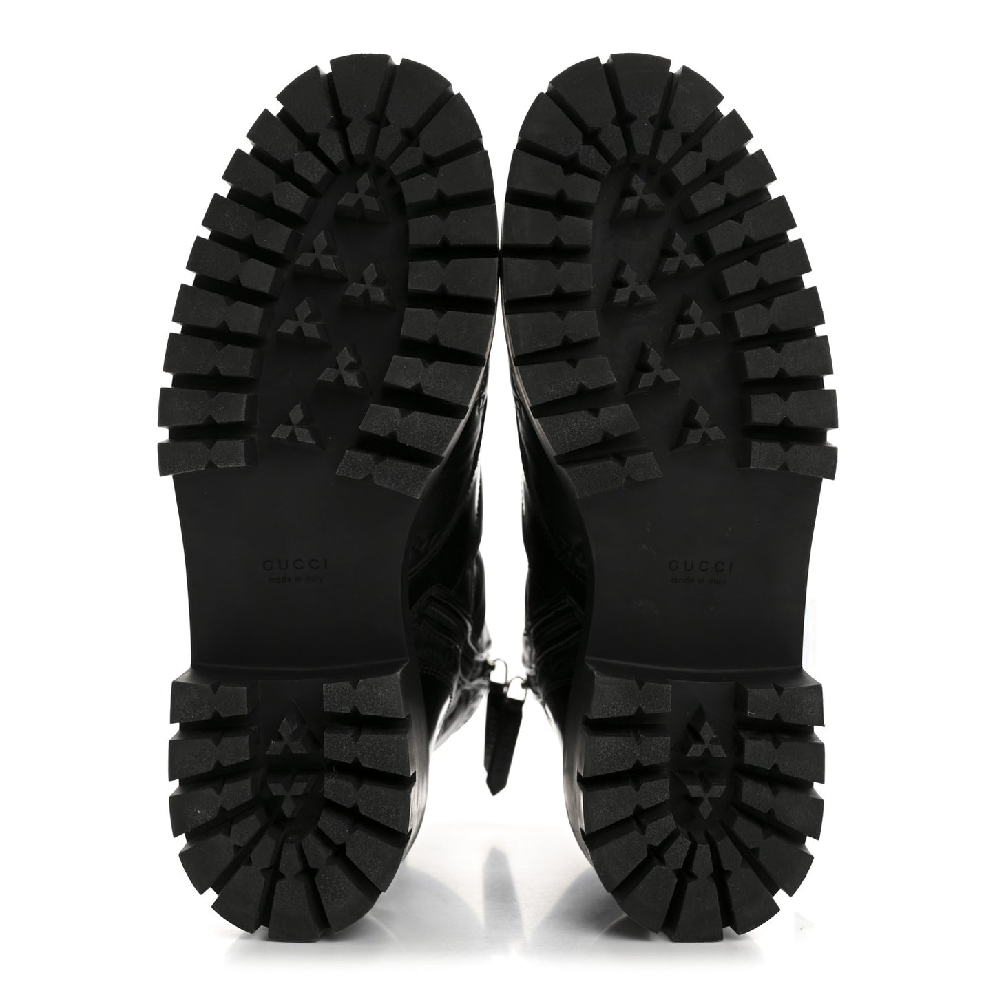 Cordovan Lux Nappa GG Matelasse Lace Up 60mm Combat Boots 38.5 Black