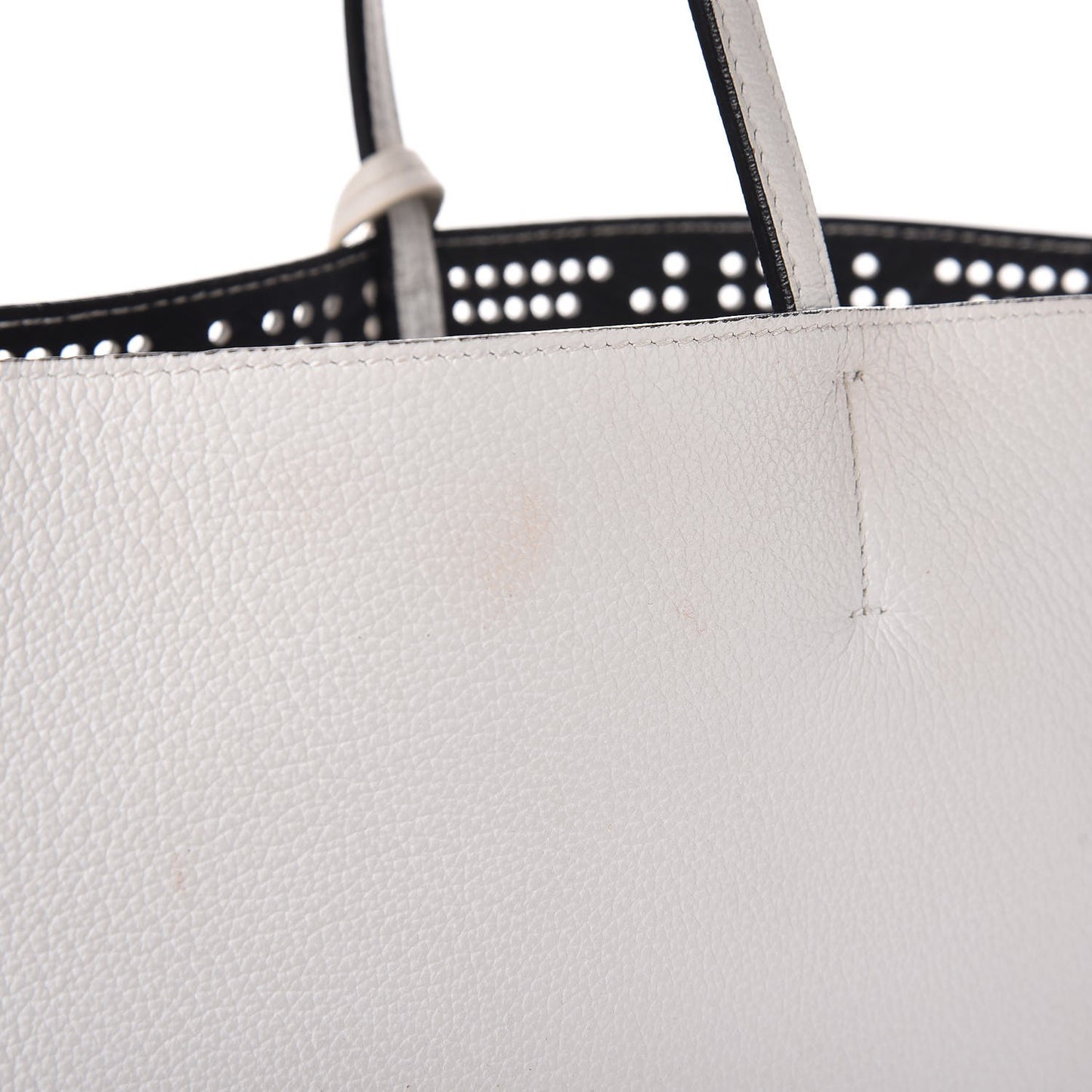 Calfskin Perforated Cannage Dioriva Tote White