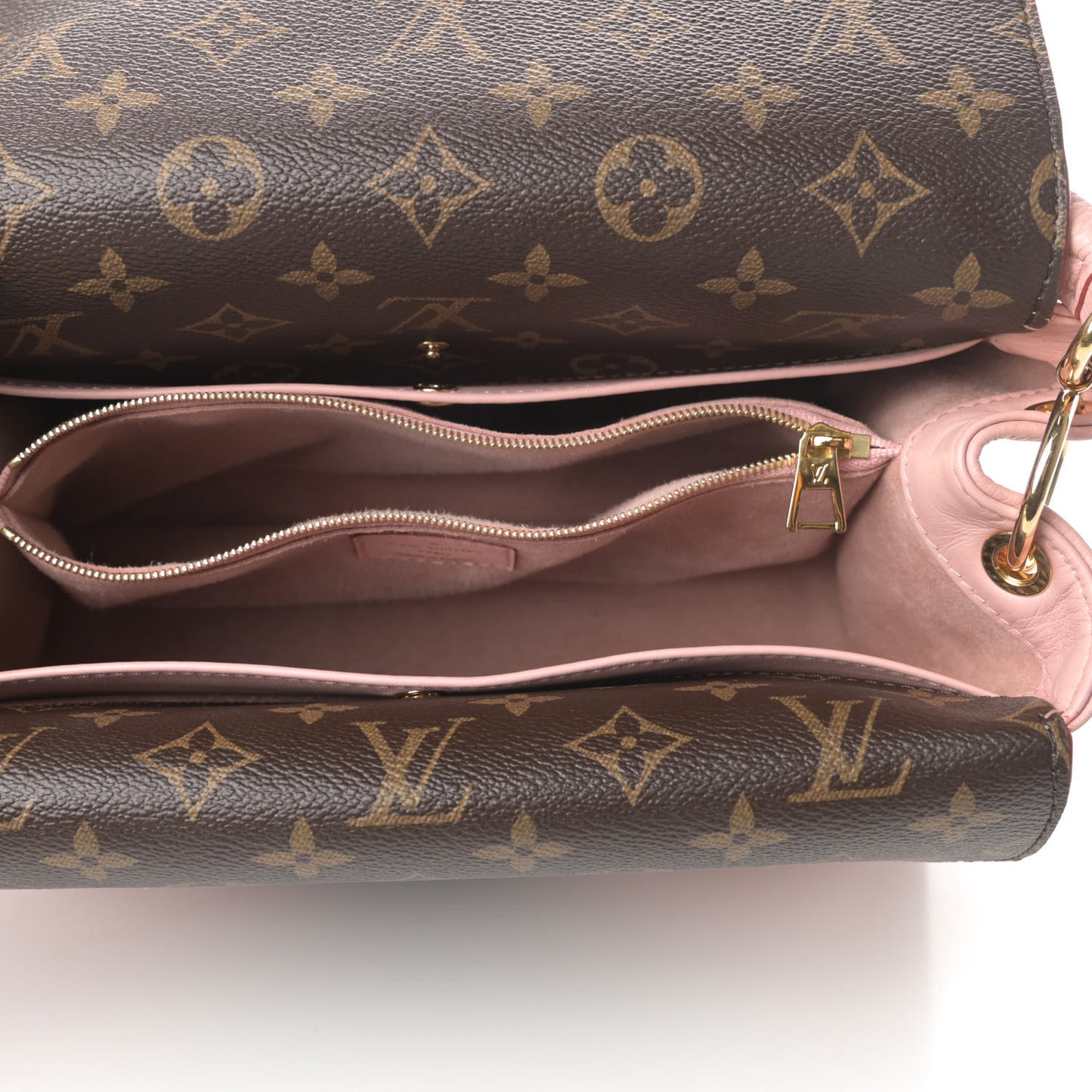 Grained Calfskin Monogram Double V Rose Poudre