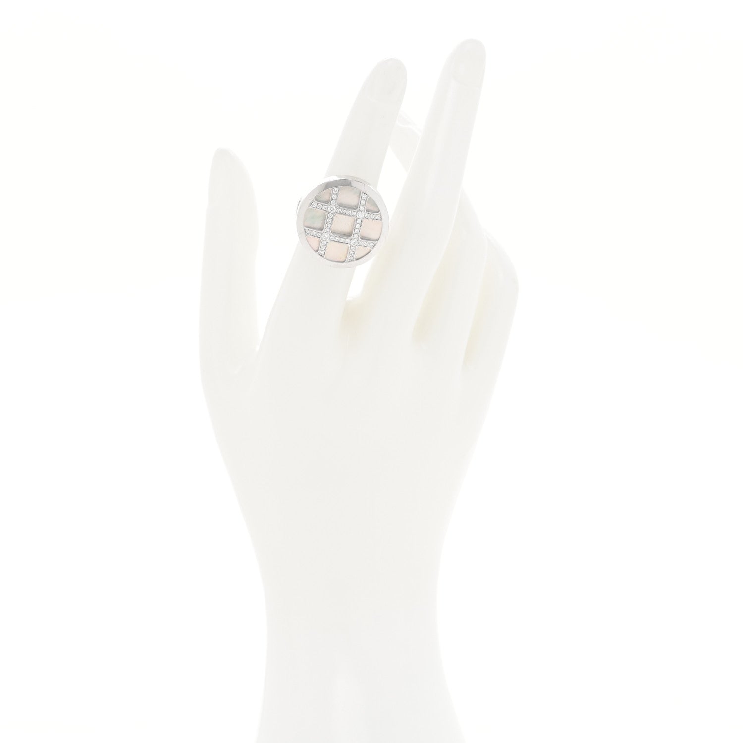 Cartier 18K White Gold Diamond Mother of Pearl Pasha De Cartier Ring 52 6 2 of 5