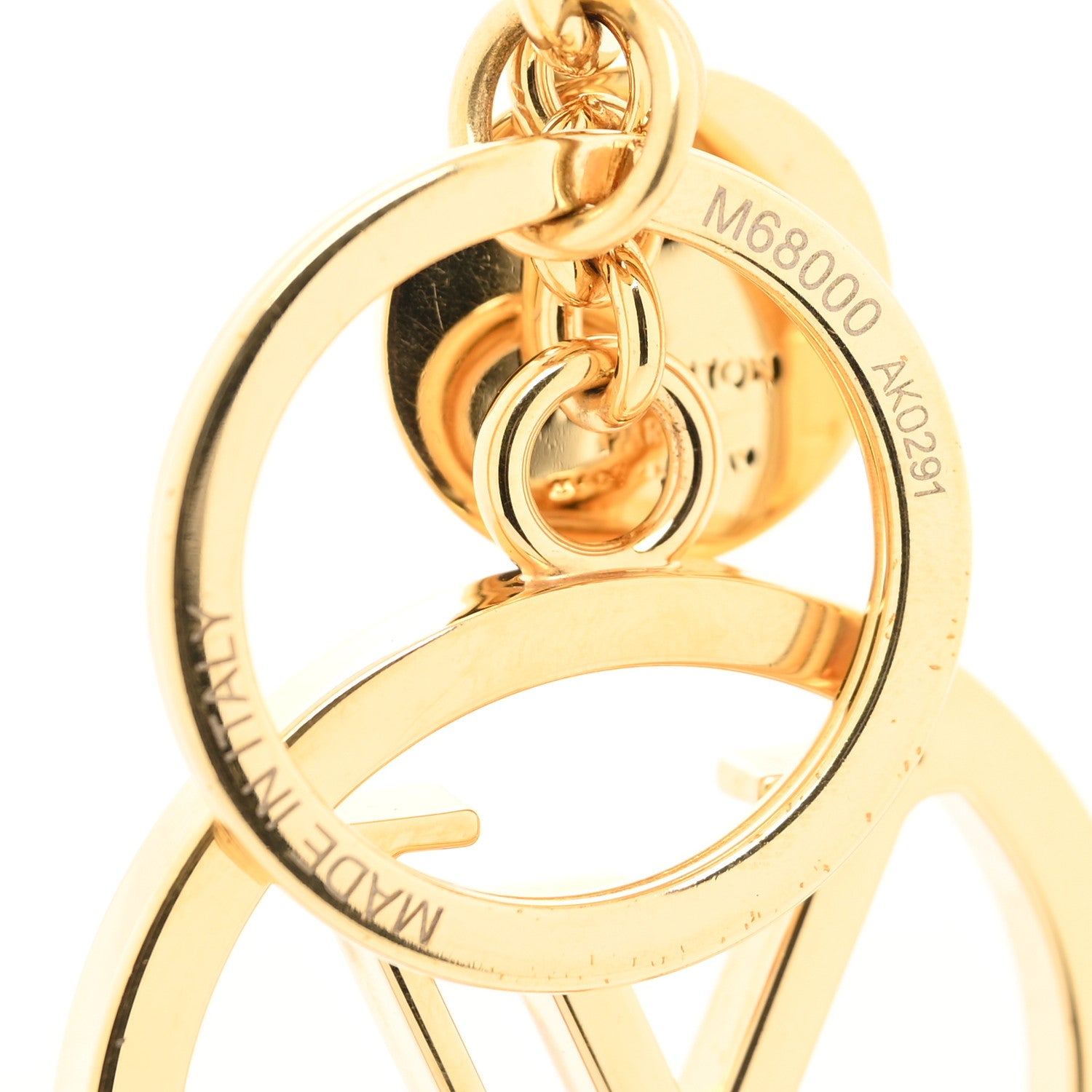 Louis Vuitton Metal LV Circle Bag Charm Key Holder Gold 4 of 4