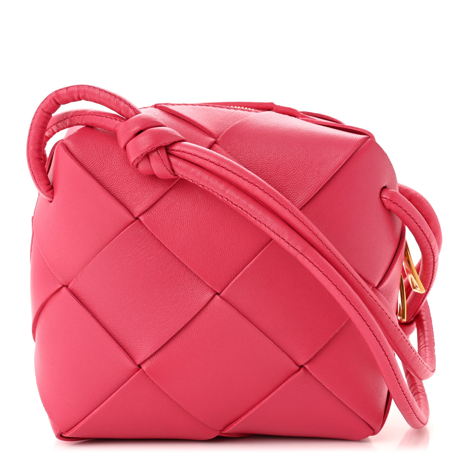 Bottega Veneta Lambskin Maxi Intrecciato Mini Cassette Camera Bag Cranberry 1 of 9