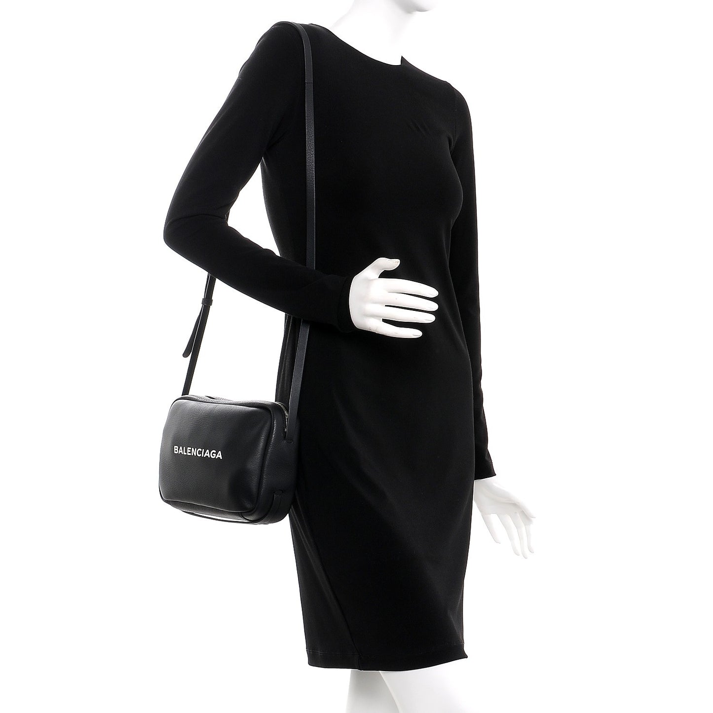 Calfskin Logo S Everyday Camera Bag Black