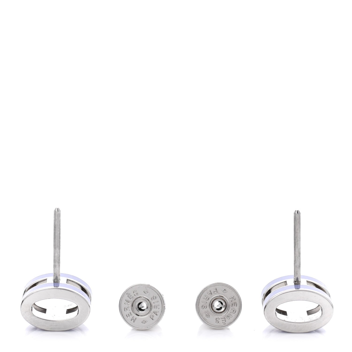 Hermes Palladium Lacquered Pop H Earrings Ultraviolet 3 of 5