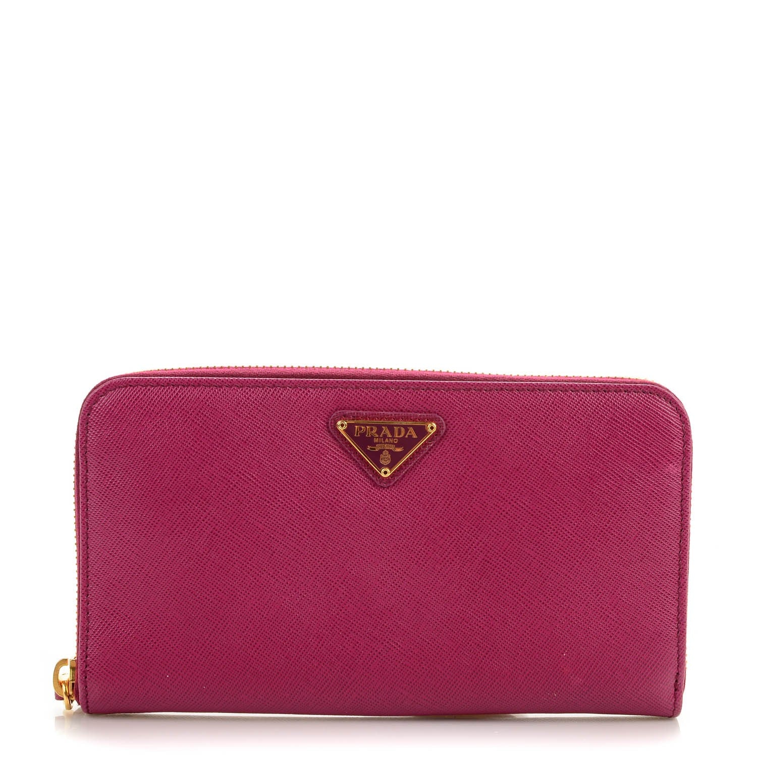 Prada Saffiano Triangle Zip Around Wallet Ametista 1 of 7