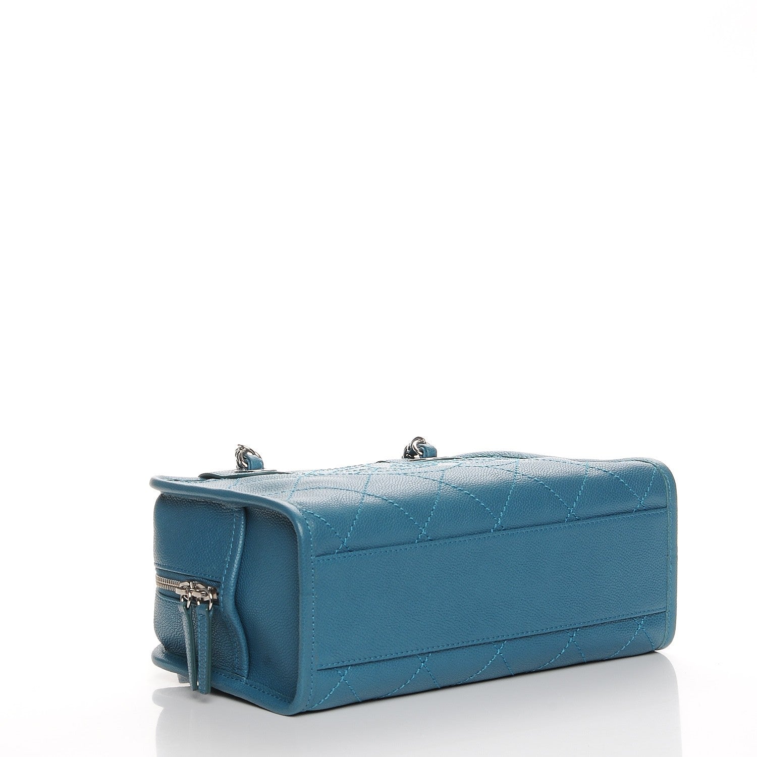 Chanel Caviar Quilted Deauville Bowling Bag Blue 5 of 11