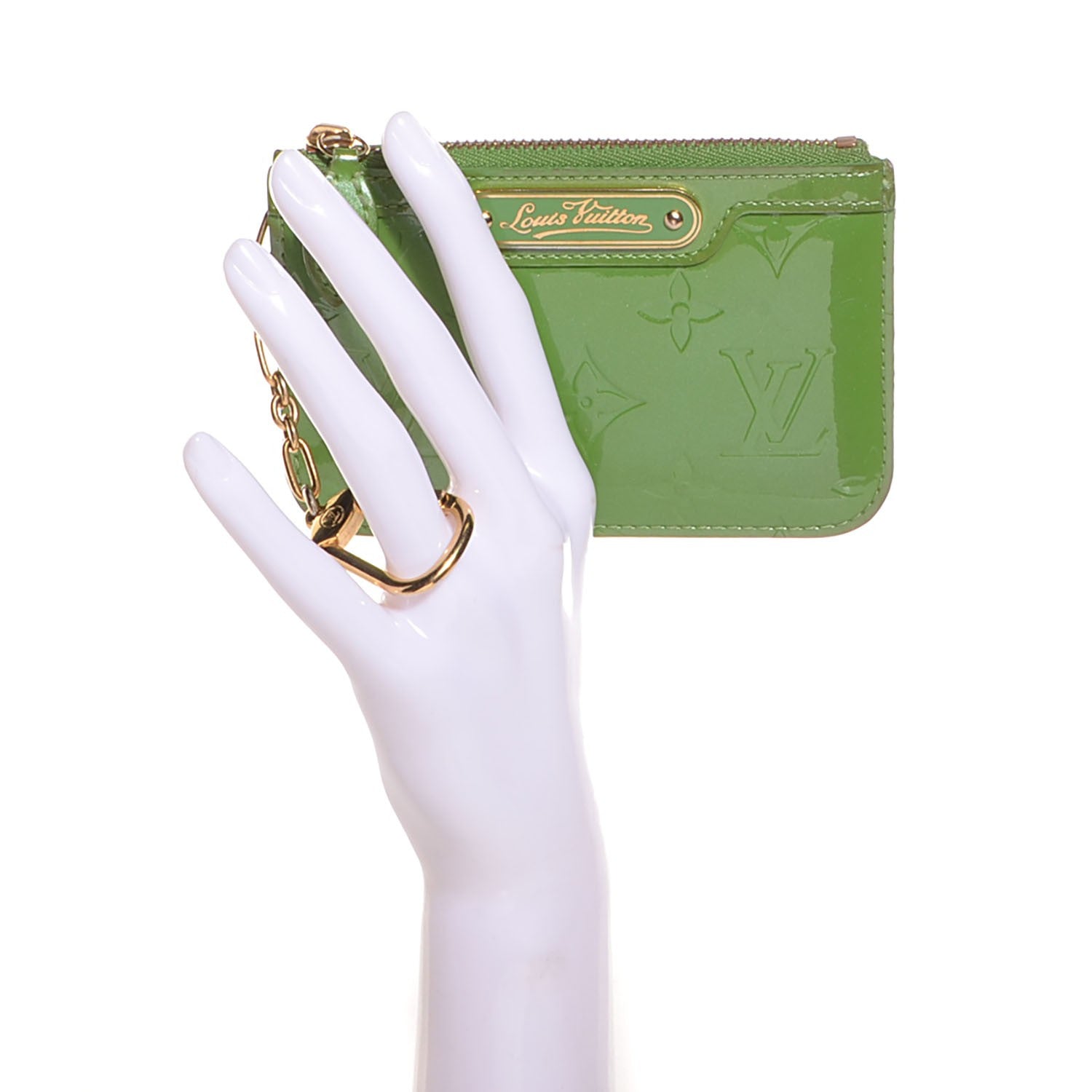 Louis Vuitton Vernis Key Pouch Vert Tonic 2 of 7