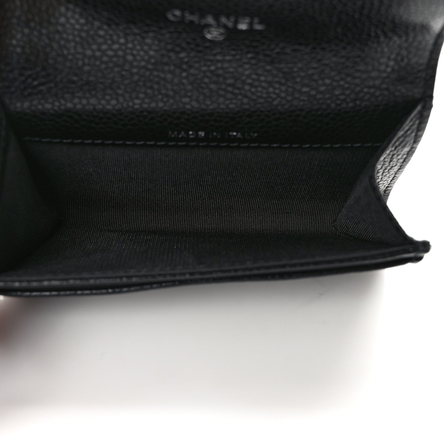 Chanel Caviar Camellia Embossed Card Holder Wallet Black 5 of 8